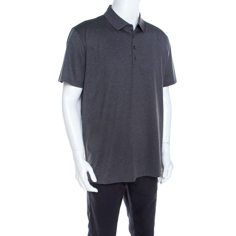 

Boss By Hugo Boss Dark Grey Cotton Short Sleeve Polo T Shirt