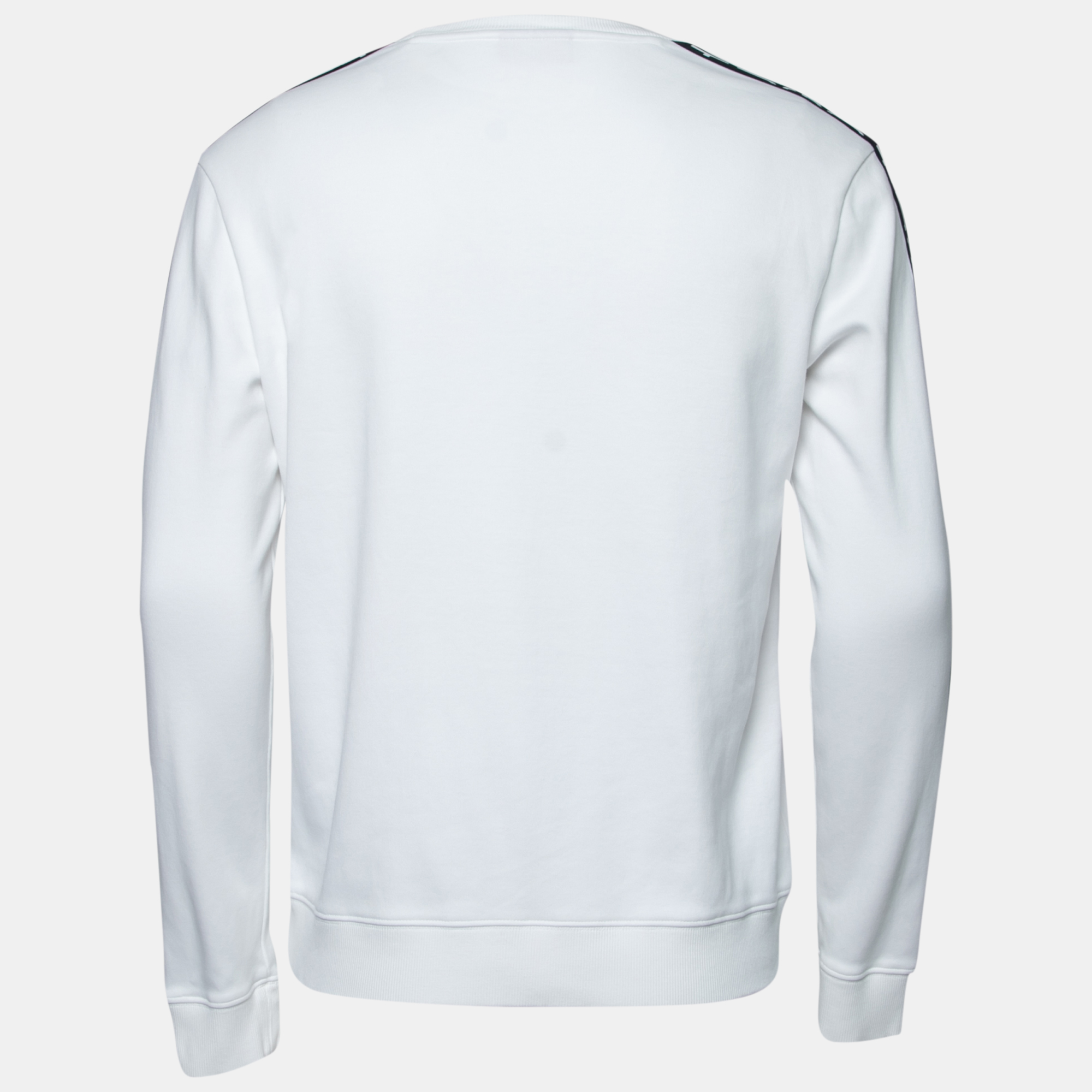 

Hugo Boss White Cotton Logo Tape Trimmed Crewneck Sweatshirt