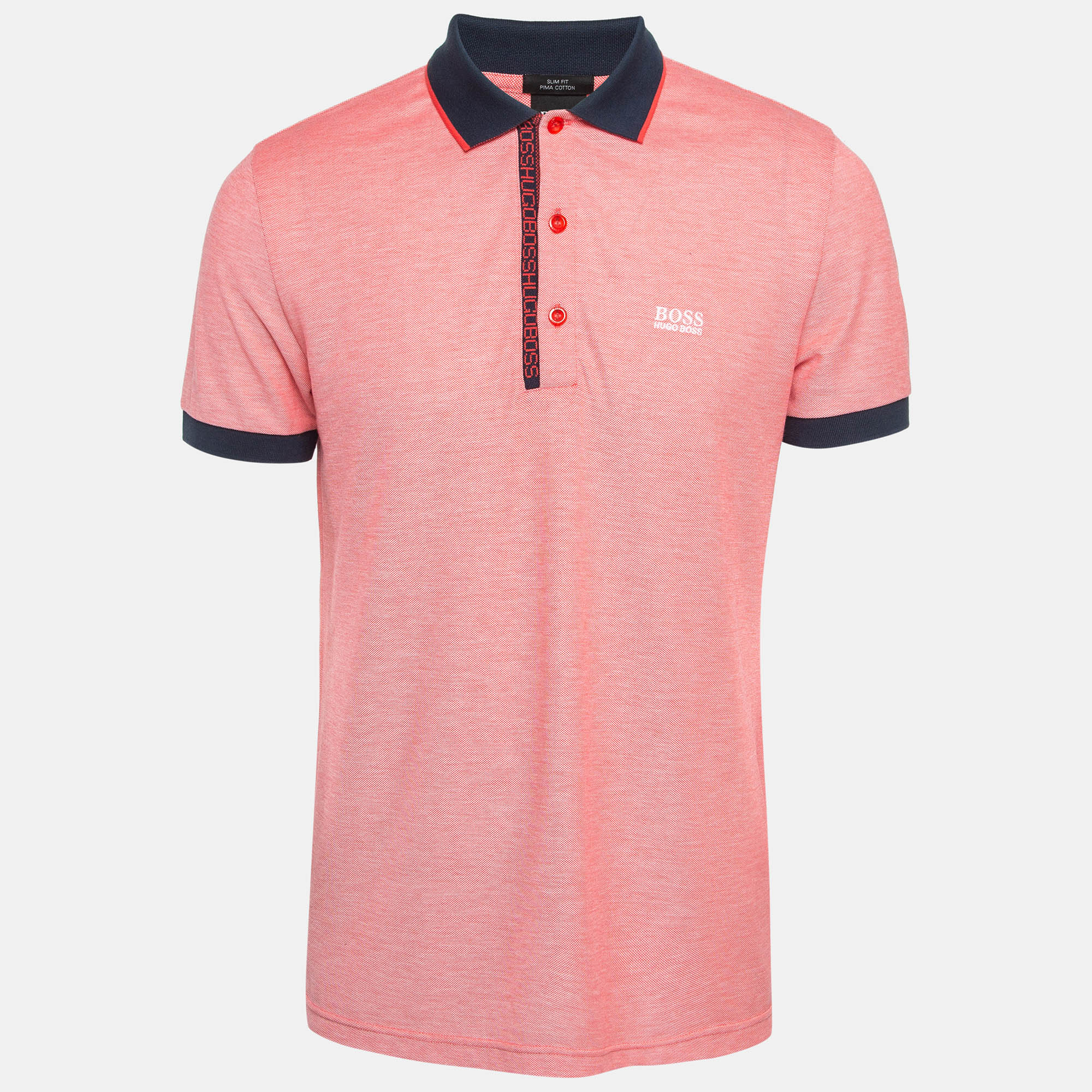 

Hugo Boss Pink Pima Cotton Polo T-Shirt L