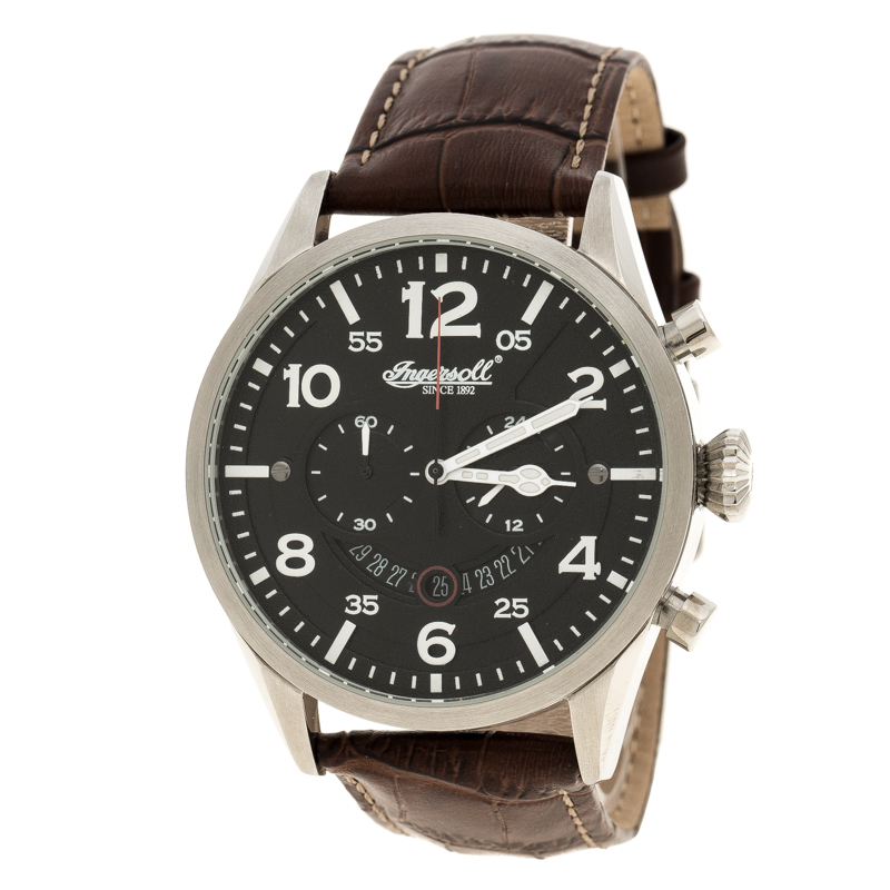 Ingersoll Black Stainless Steel Compton Men's Wristwatch 46MM