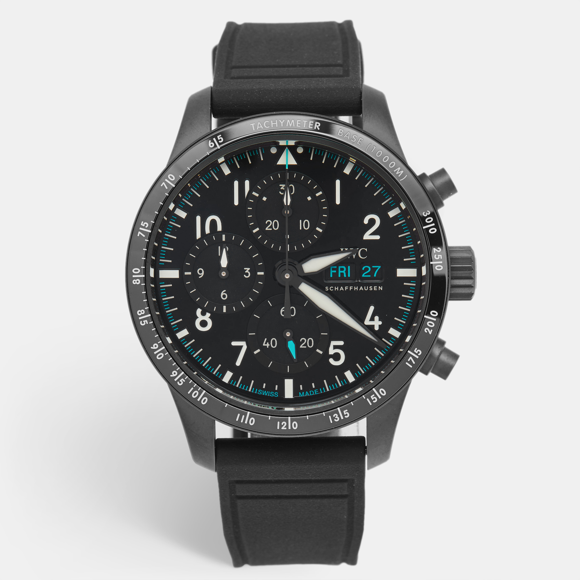 

IWC Schaffhaussen Ceratanium® Rubber Pilot’s Watch Performance Mercedes-AMG PETRONAS Formula One™ Team IW388306 Men's Wristwatch, Black