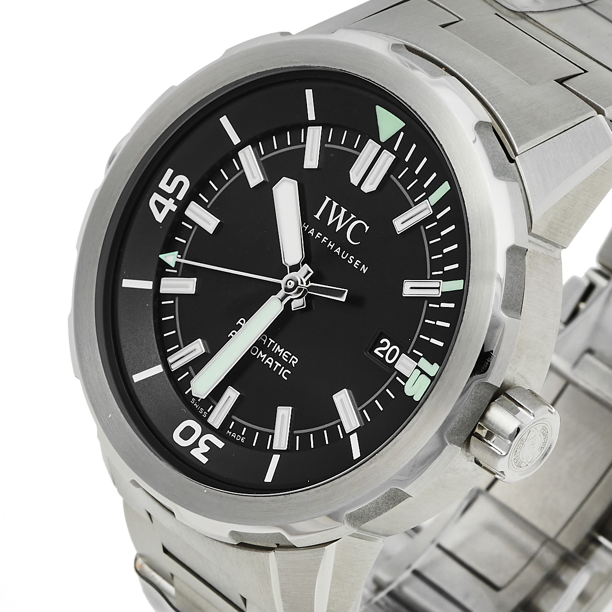 

IWC Black Stainless Steel Aquatimer IW329002 Automatic Men's Wristwatch