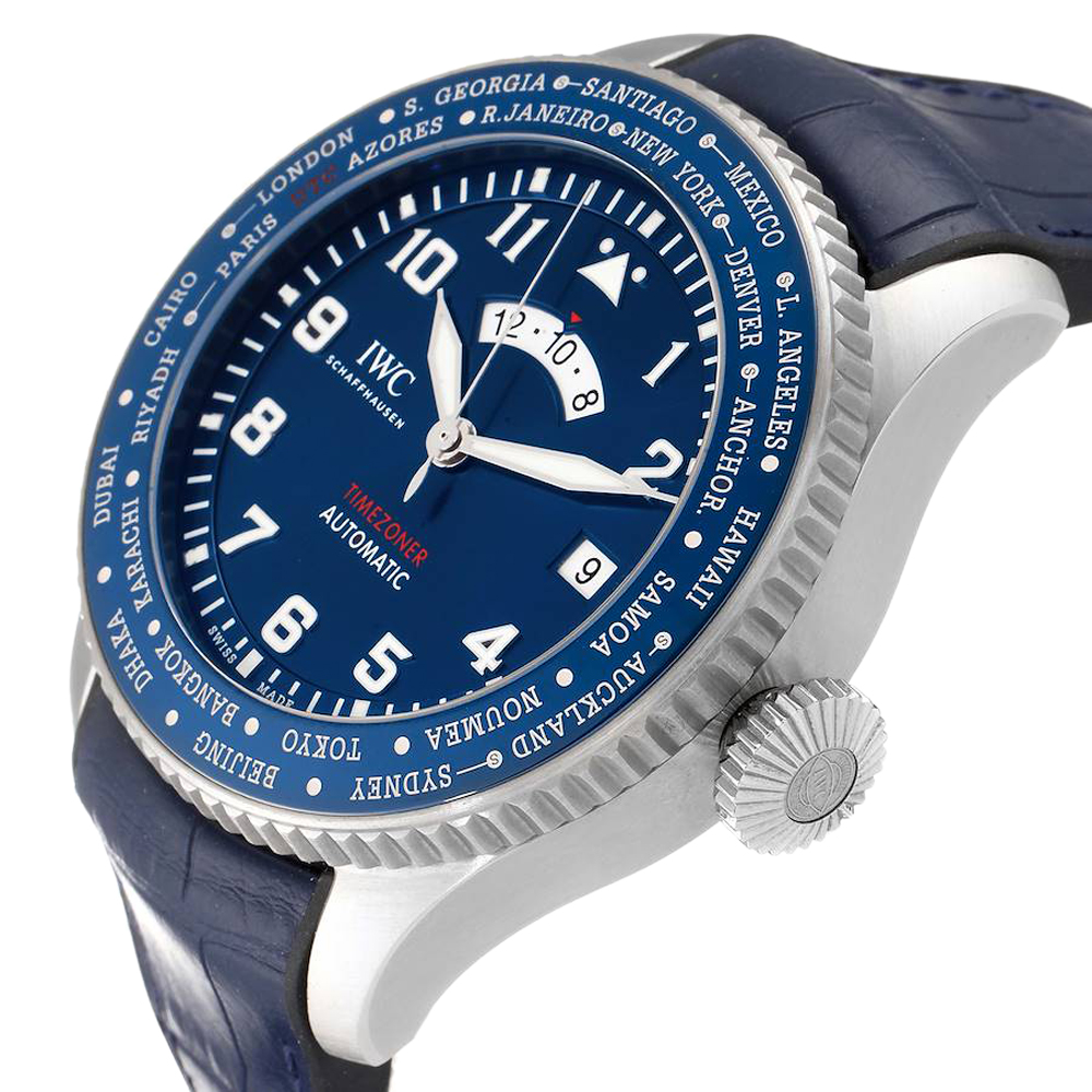 

IWC Blue Stainless Steel Pilots Timezoner Le Petit Prince IW395503 Men's Wristwatch 46 MM