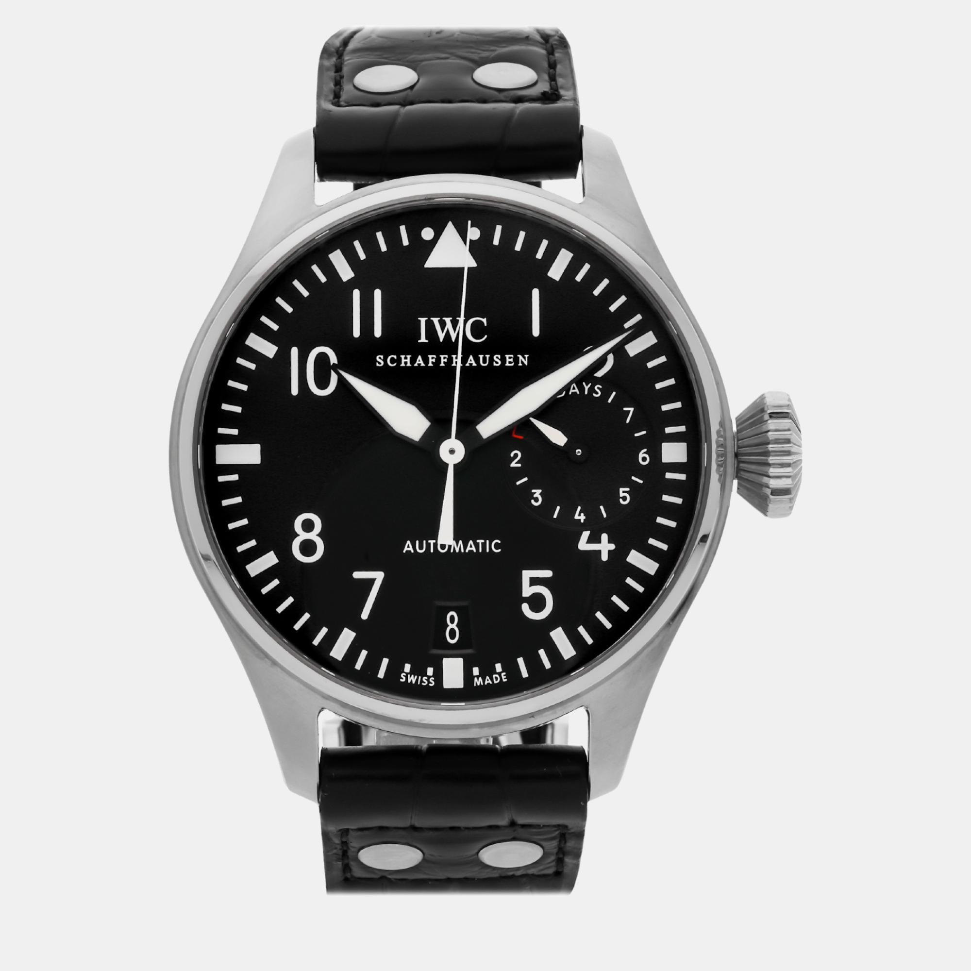 

IWC Black Stainless Steel Big Pilot's IW5004-01 Automatic Men's Wristwatch 46 mm