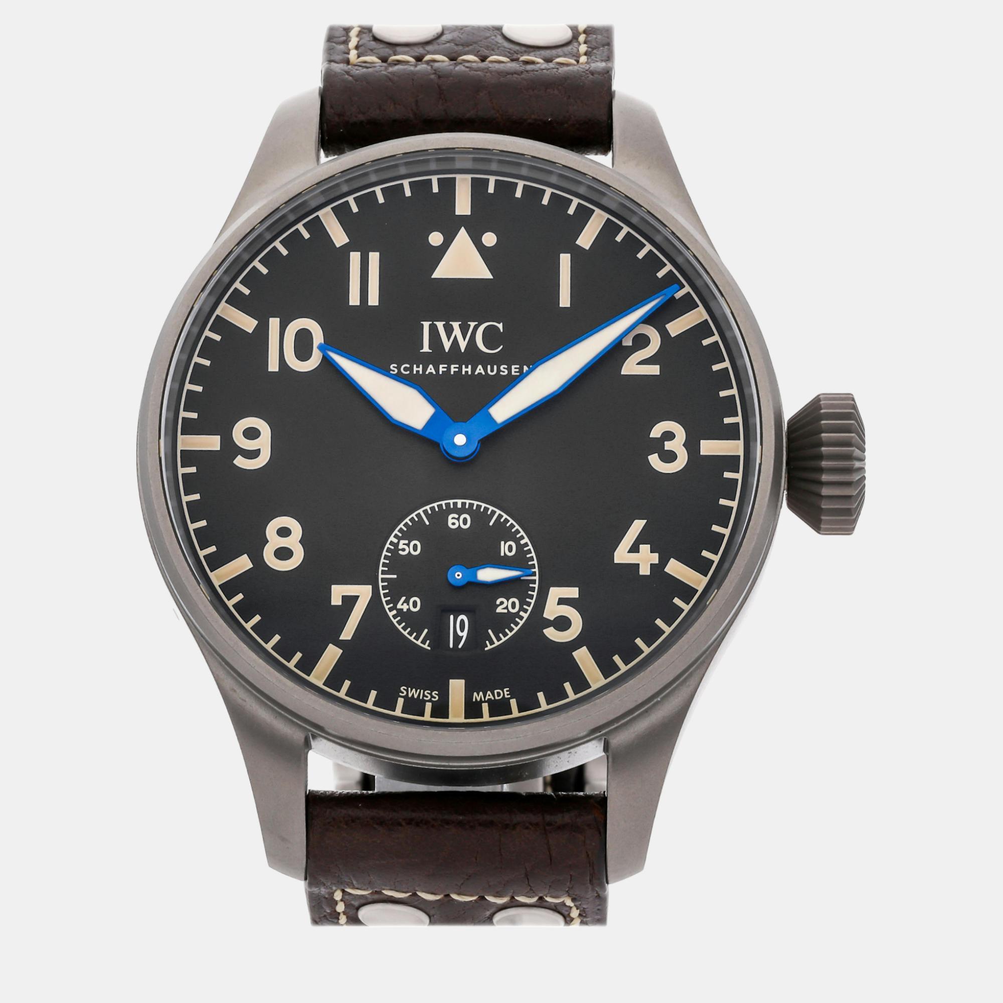 

IWC Black Titanium Big Pilot's IW5103-01 Manual Winding Men's Wristwatch 48 mm