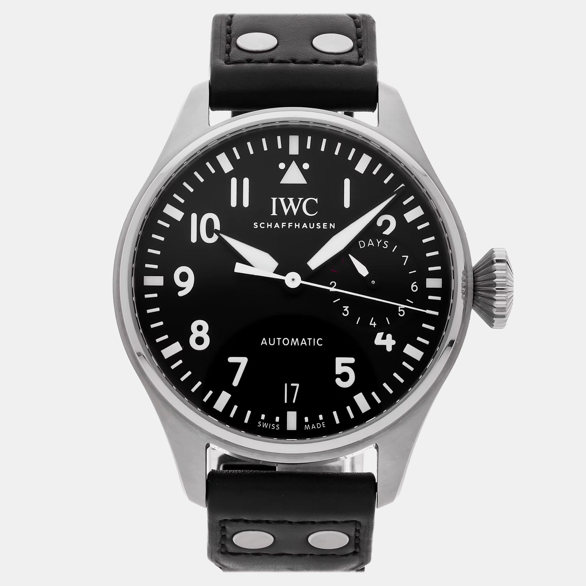 

IWC Black Stainless Steel Big Pilot's Automatic Men's Wristwatch 46 mm