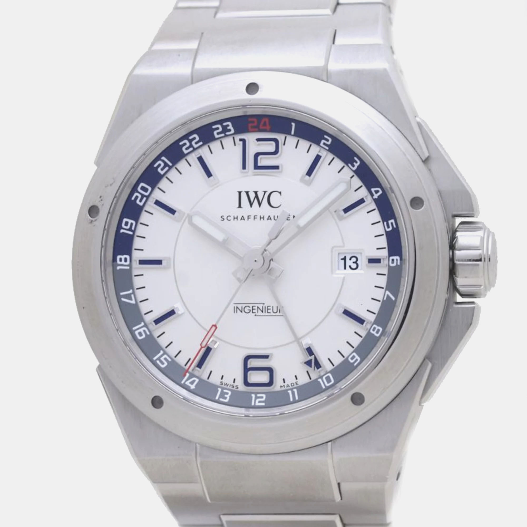 Pre-owned Iwc Schaffhausen Silver Stainless Steel Ingenieur Automatic Men's Wristwatch 43 Mm