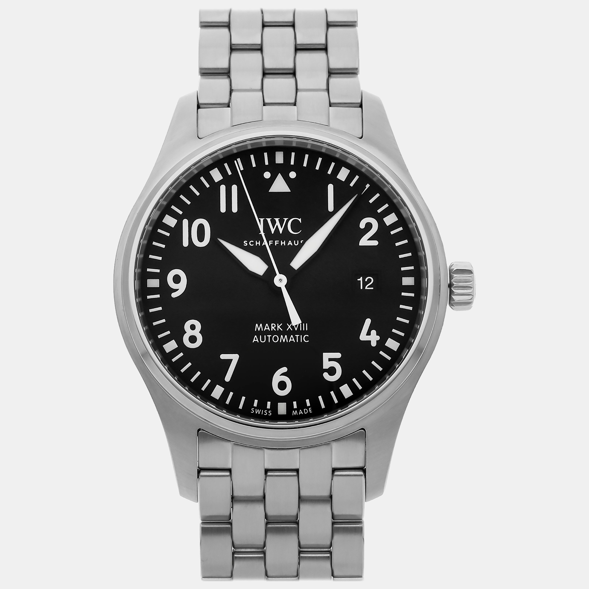 

IWC Black Stainless Steel Pilot's IW3270-15 Automatic Men's Wristwatch 40 mm