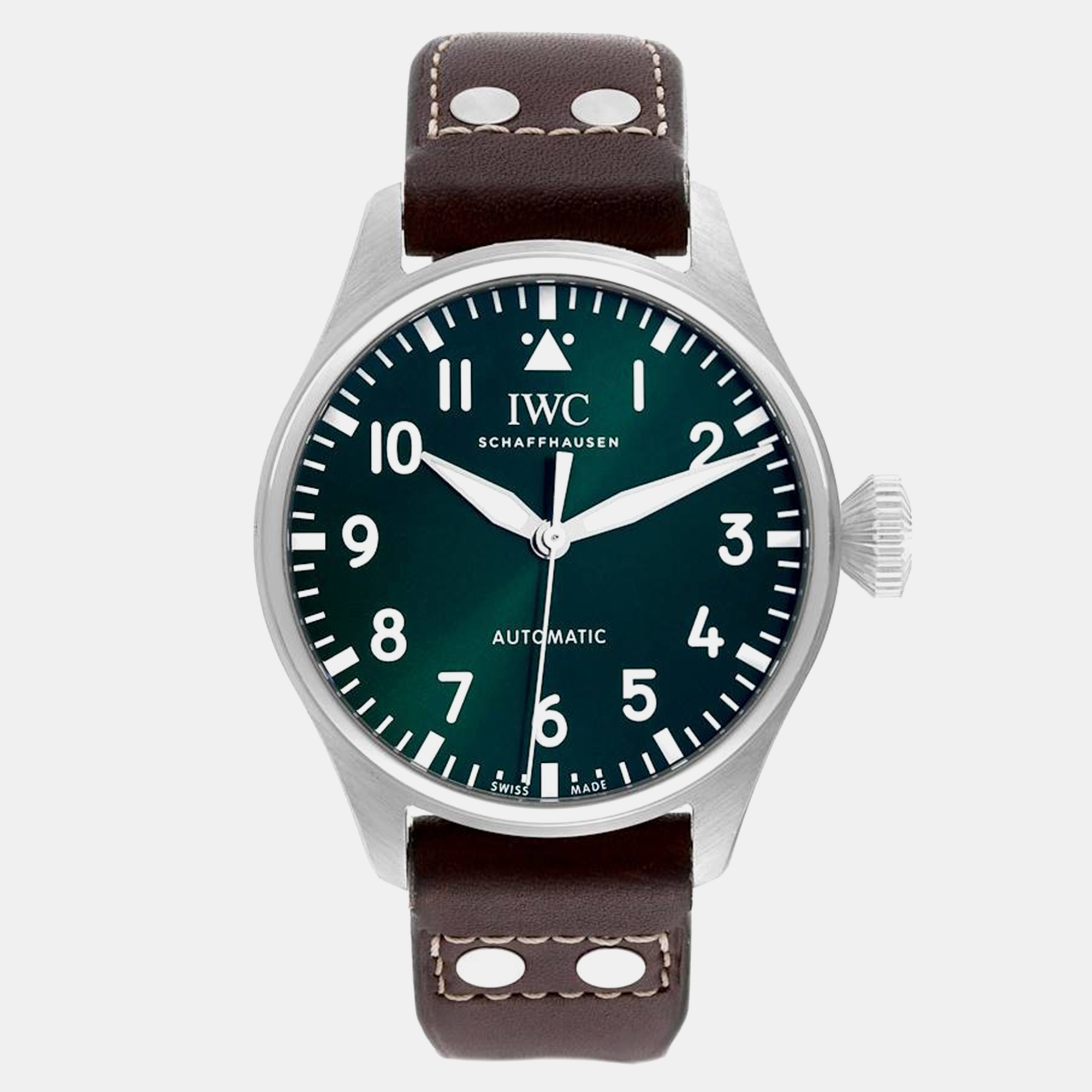 

IWC Green Stainless Steel Pilot IW329306 Automatic Men's Wristwatch 43 mm