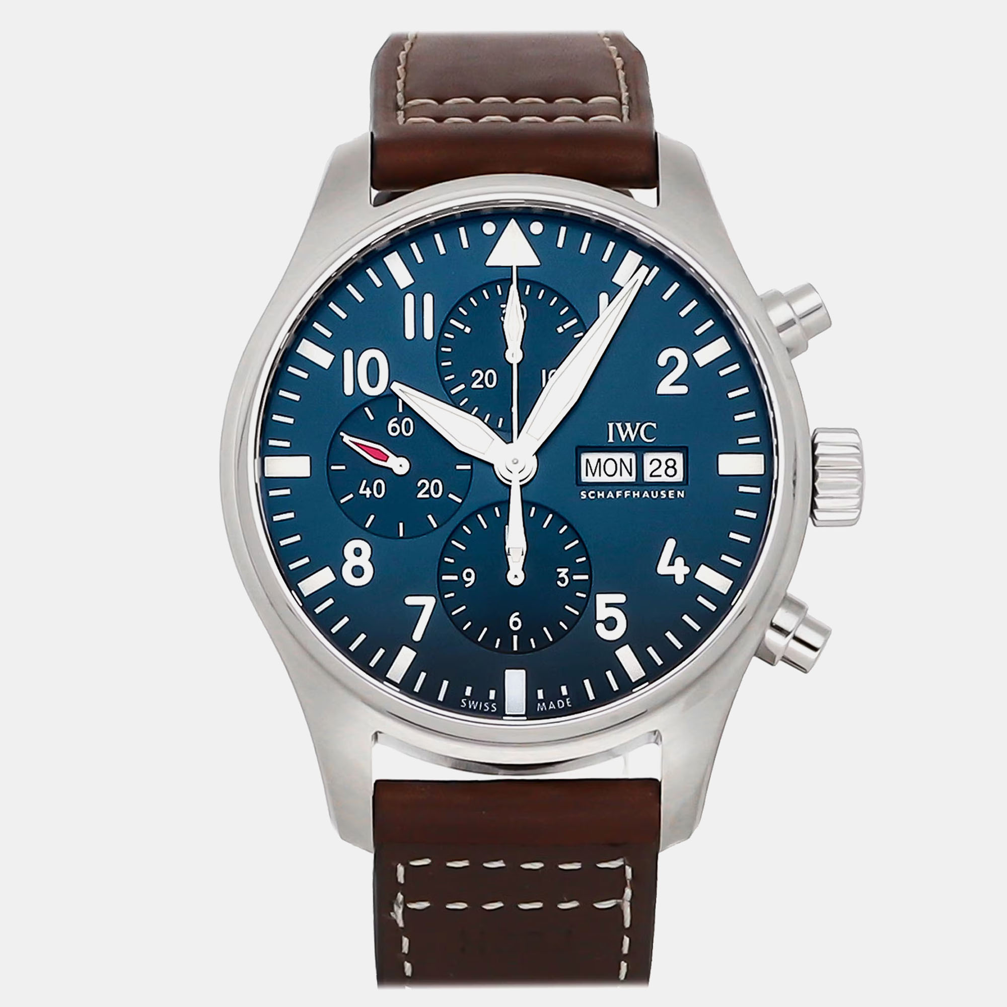 

IWC Blue Stainless Steel Pilot IW3777-14 Automatic Men's Wristwatch 43 mm