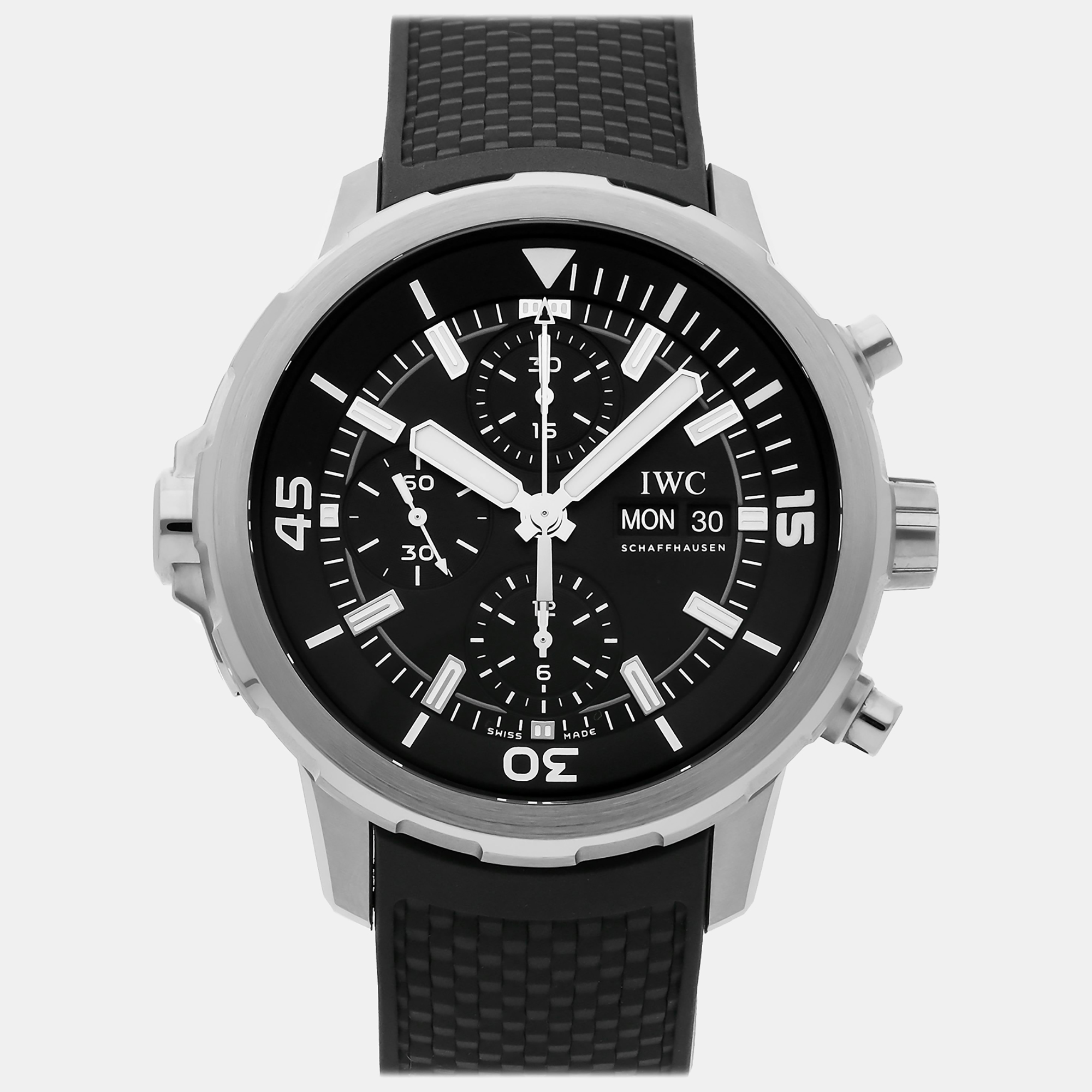 

IWC Black Stainless Steel Aquatimer Automatic Men's Wristwatch 44 mm