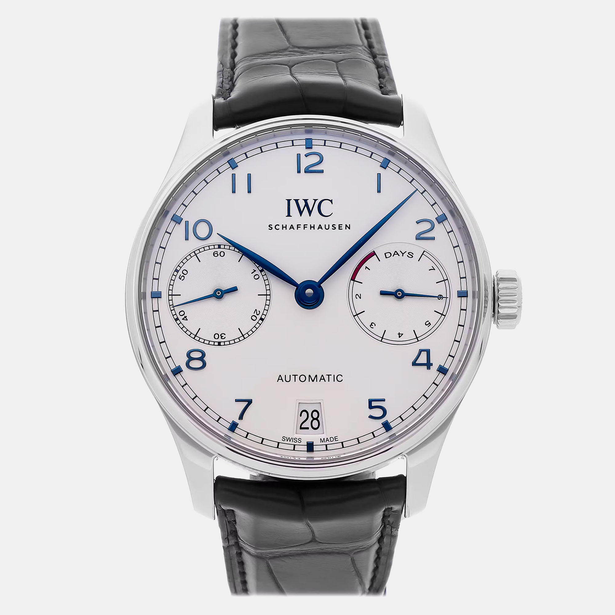 

IWC Silver Stainless Steel Portugieser IW5007-05 Automatic Men's Wristwatch 42 mm