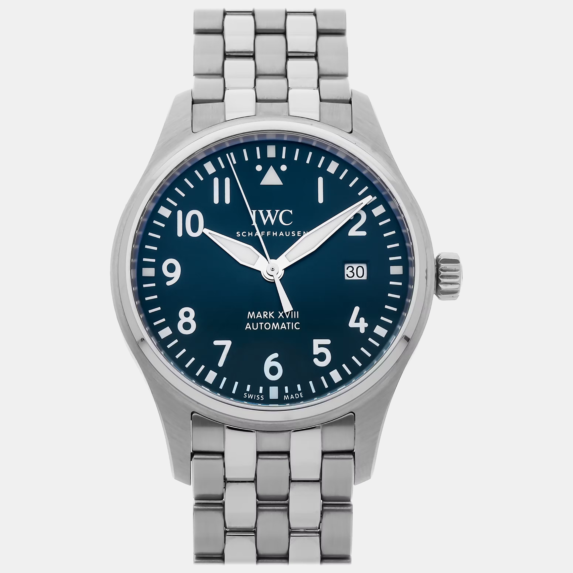 

IWC Blue Stainless Steel Pilot's IW3270-16 Automatic Men's Wristwatch 40 mm