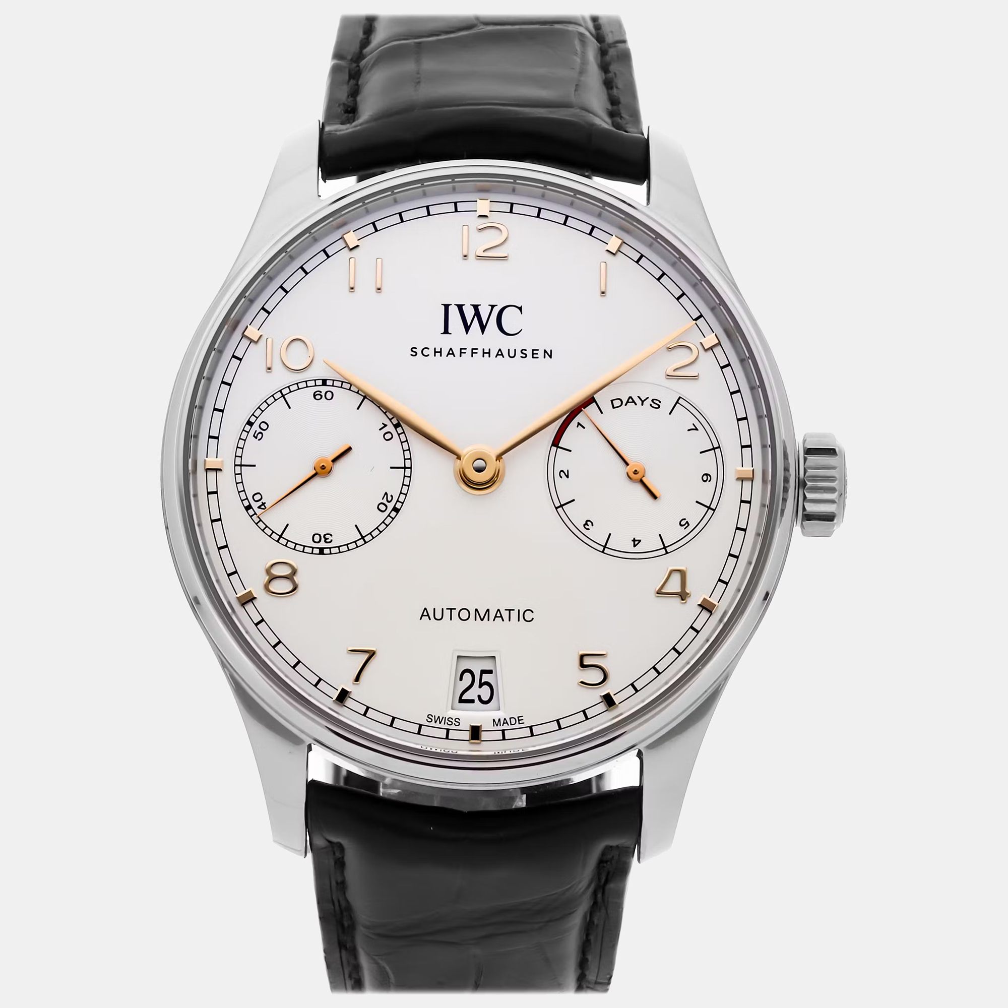 

IWC Silver Stainless Steel Portugieser IW5007-04 Automatic Men's Wristwatch 42 mm