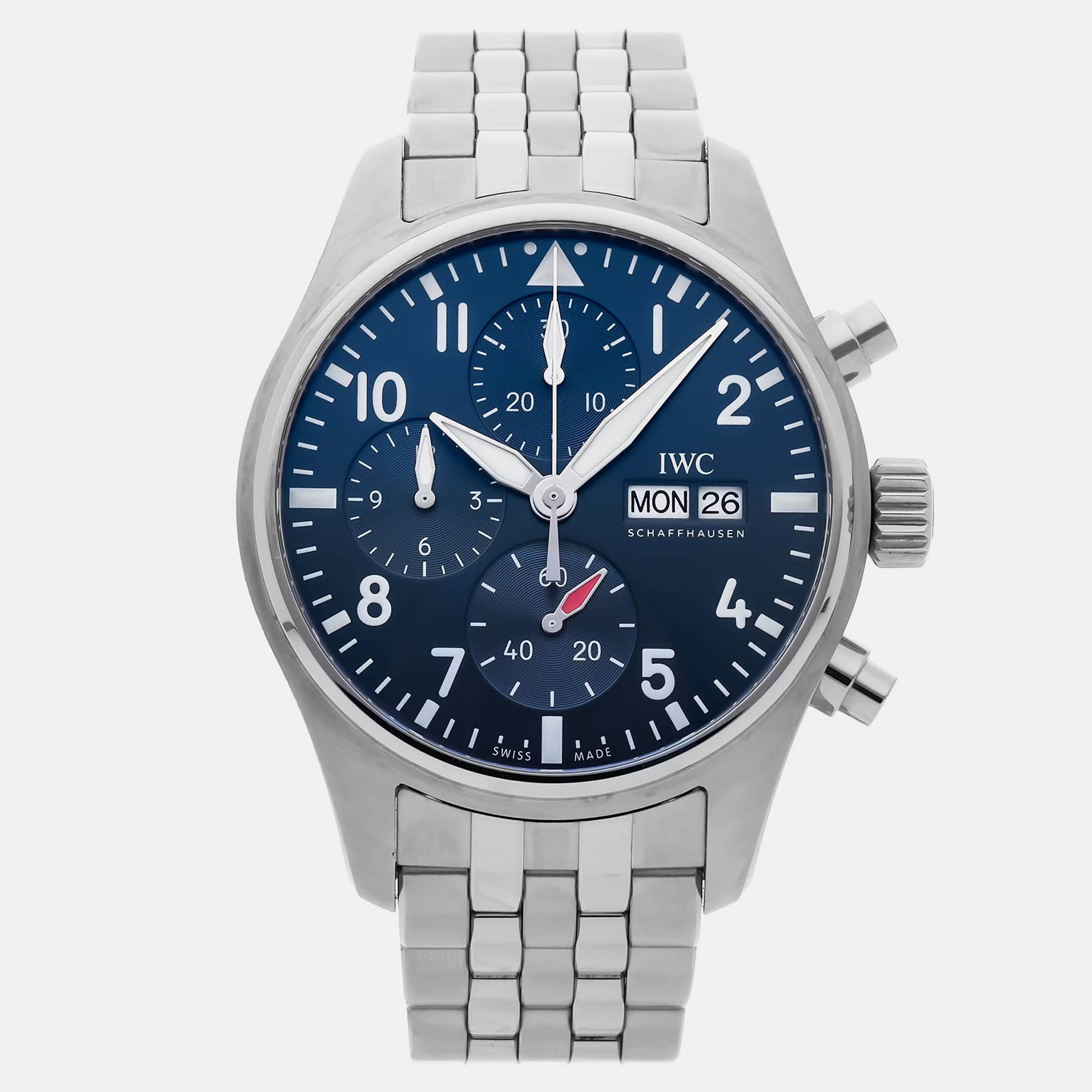 

IWC Blue Stainless Steel Pilot's IW3881-02 Automatic Men's Wristwatch 41 mm