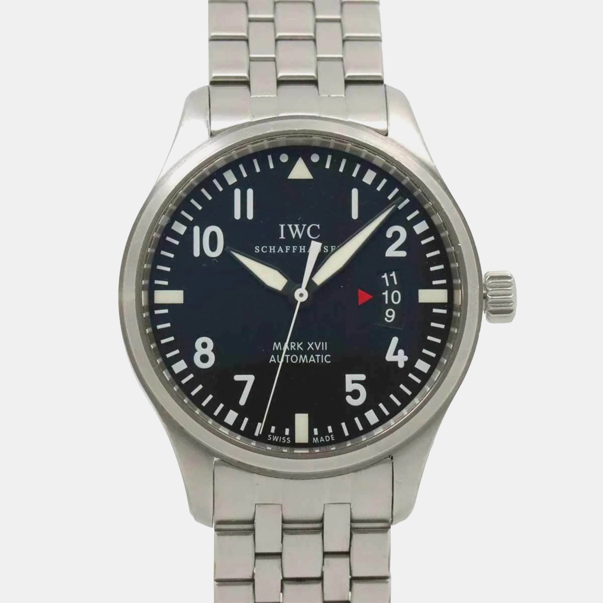 

IWC Black Stainless Steel Pilot Automatic Men's Wristwatch 41 mm