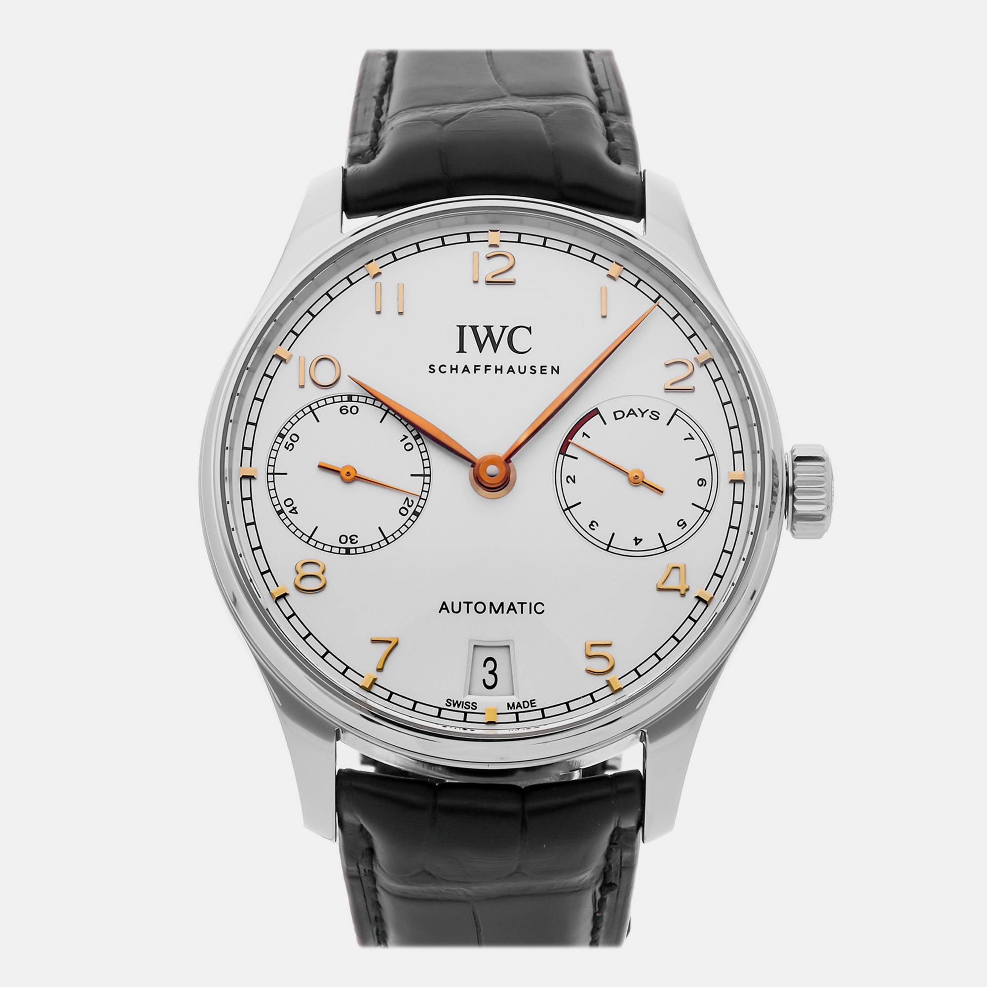 

IWC Silver Stainless Steel Portugieser IW5007-04 Automatic Men's Wristwatch 42 mm