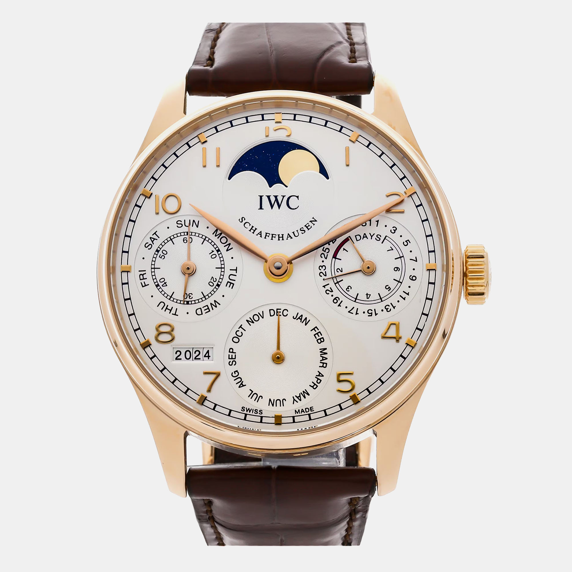 

Pre-Owned IWC Portuguese Perpetual Calendar IW5022-13 42 mm, Silver