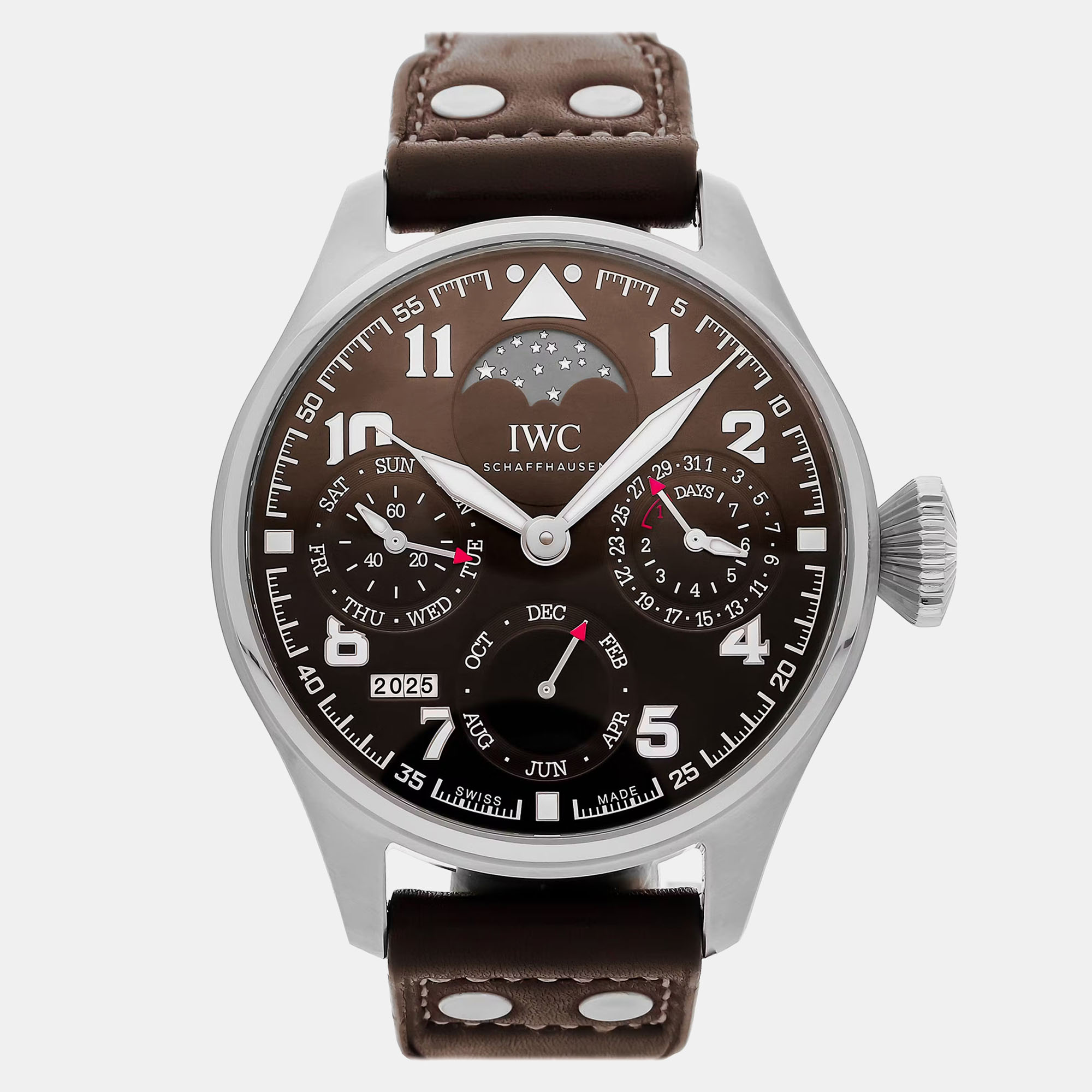 

Pre-Owned IWC Big Pilot's Watch Perpetual Calendar "Antoine De Saint Exupery" IW5038-01, Brown