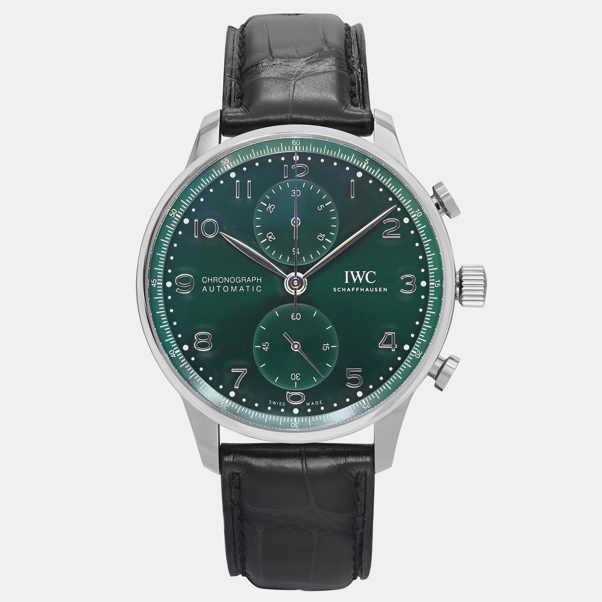 

IWC Green Stainless Steel Portugieser IW371615 Automatic Men's Wristwatch