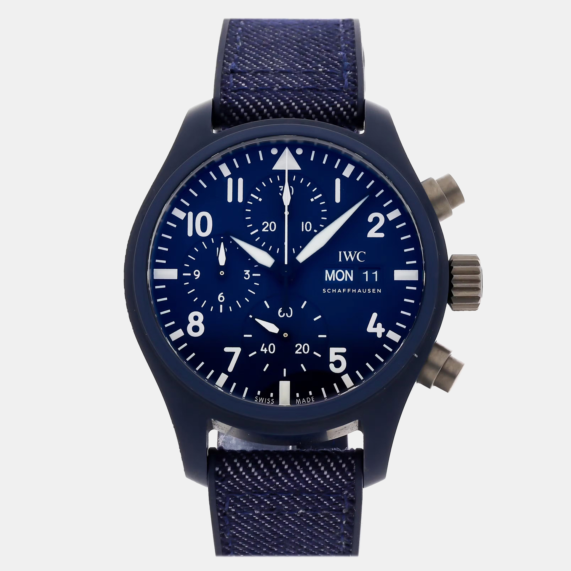 

Pre-Owned IWC Pilot's Watch Chronograph Top Gun Oceana IW3894-04, Blue