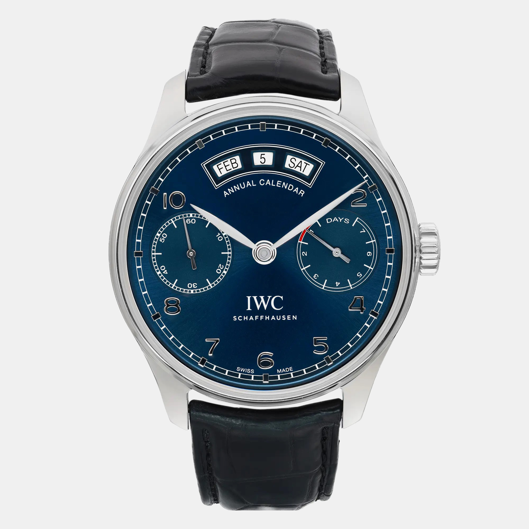 

IWC Blue Stainless Steel Portuguese IW503502 Automatic Men's Wristwatch 44 mm