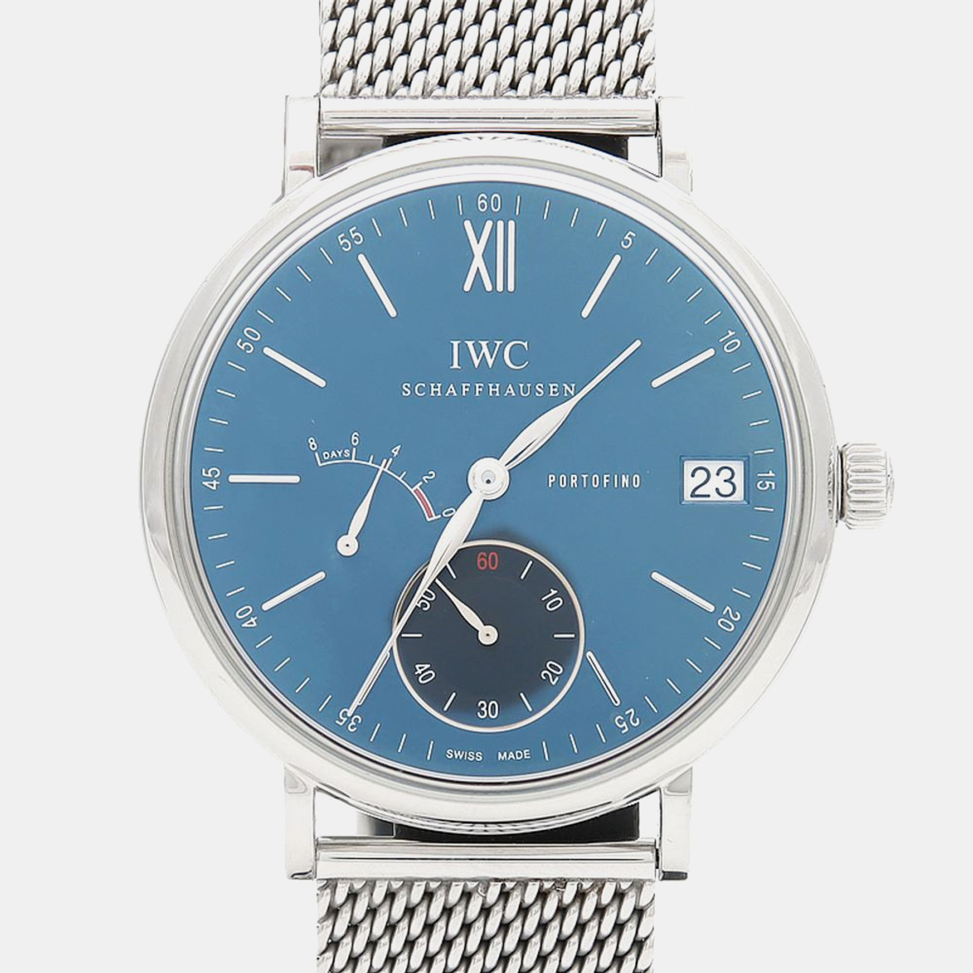 

IWC Portofino IW510106 Manual Winding Stainless Steel Men's Wristwatch 45 mm, Blue