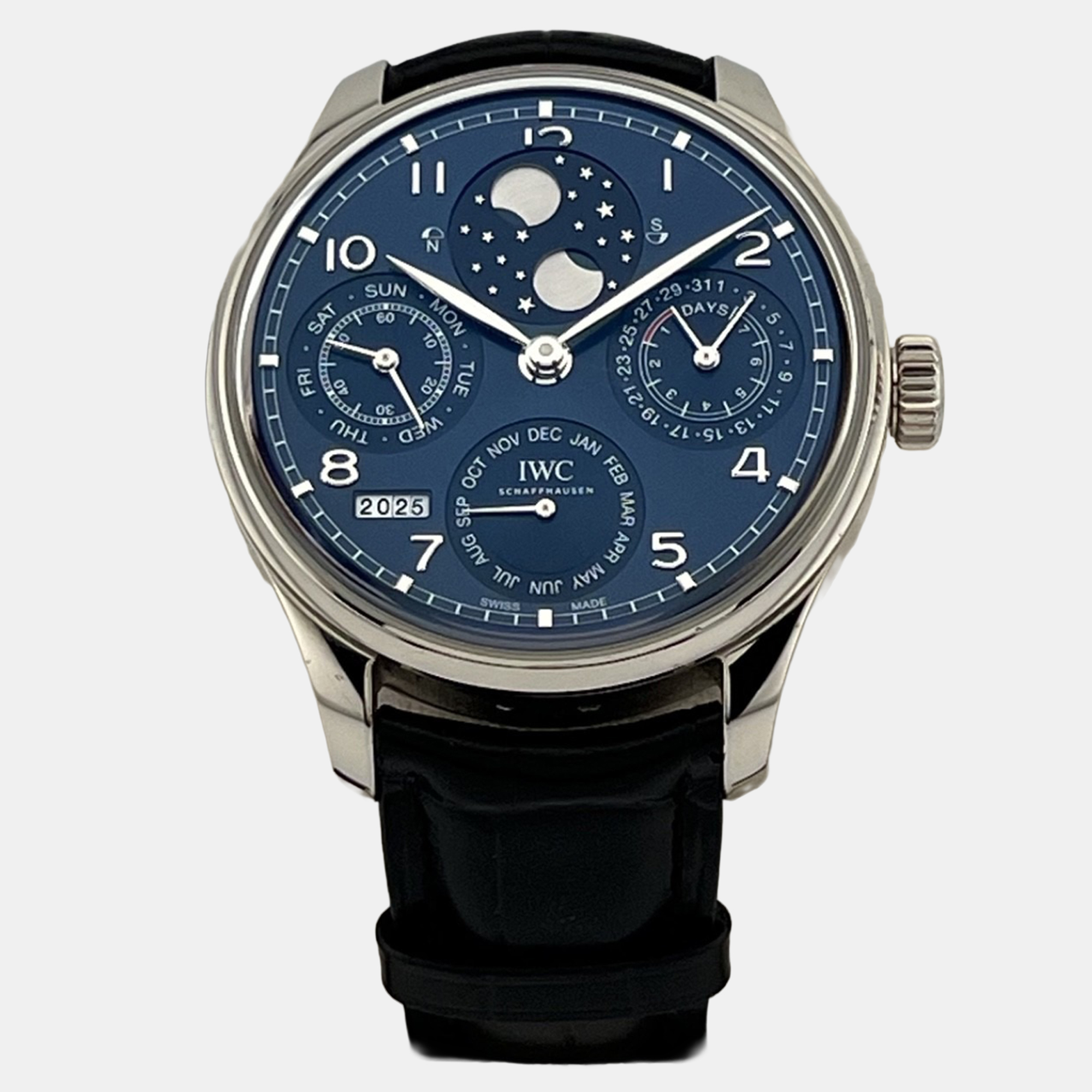 

IWC Portugieser Perpetual Calendar IW503401 Automatic Blue 18K White Gold Men's Wristwatch 44 mm
