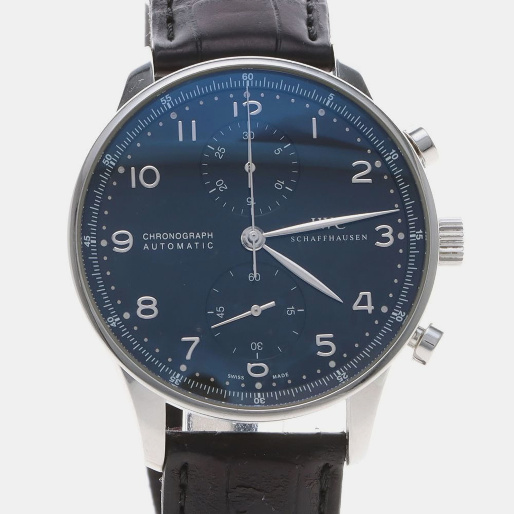 

IWC Portuguese Chronograph IW371447 Automatic Stainless Steel Men's Wristwatch 41 mm, Blue