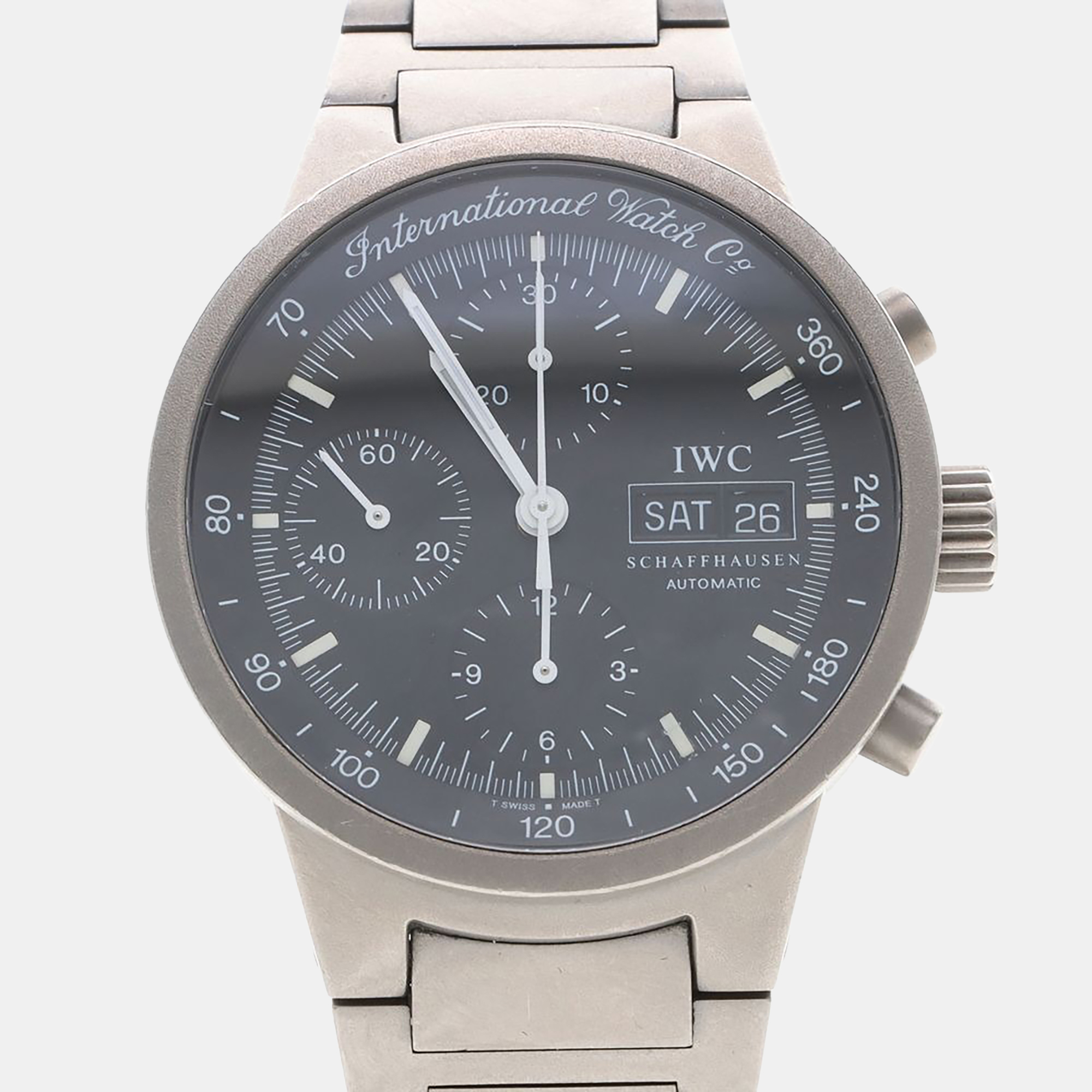 

IWC GST Chronograph IW370703 Automatic Black Titanium Men's Wristwatch 40 mm