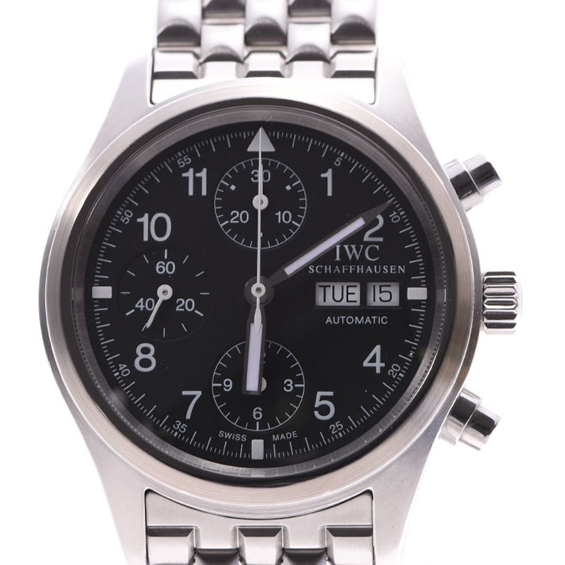 

IWC Black Stainless Steel Mechanical Freeger Chronograph IW370607 Men's Wristwatch