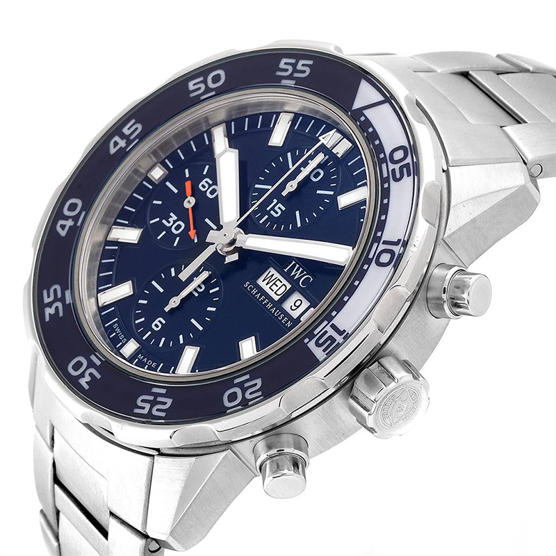 

IWC Dark Blue and Stainless Steel Aquatimer Chrono Day Date IW376710 Men's Wristwatch