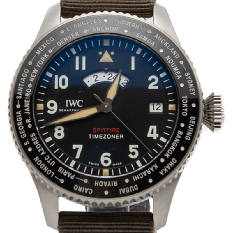 

IWC Black Pilot'S Timezoner Spitfire Limited Edition 'The Longest Flight' Steel Watch