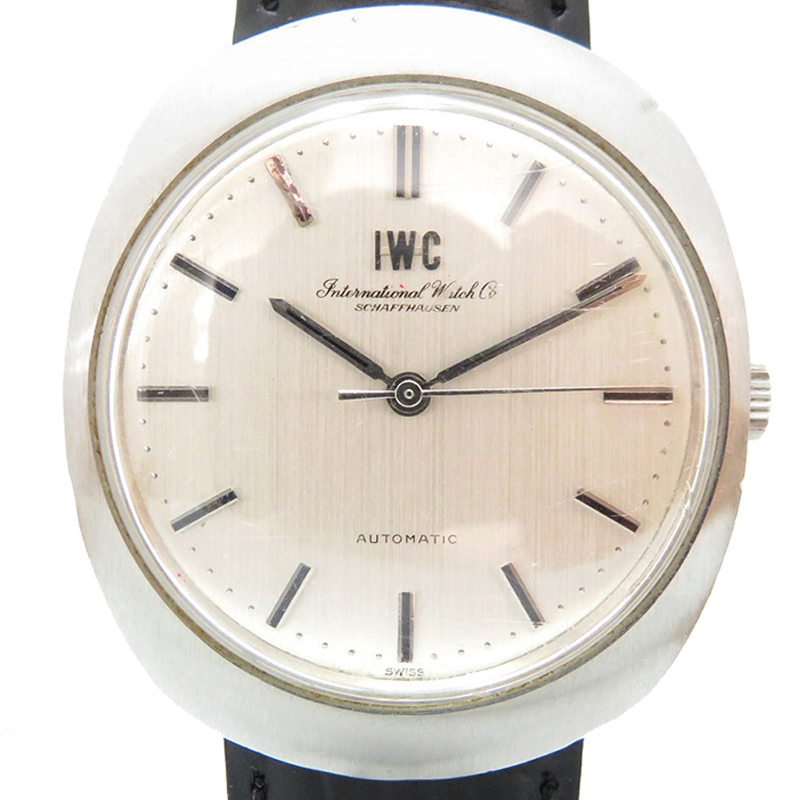 

IWC Silver Stainless Steel and Faux Leather Fish Crown