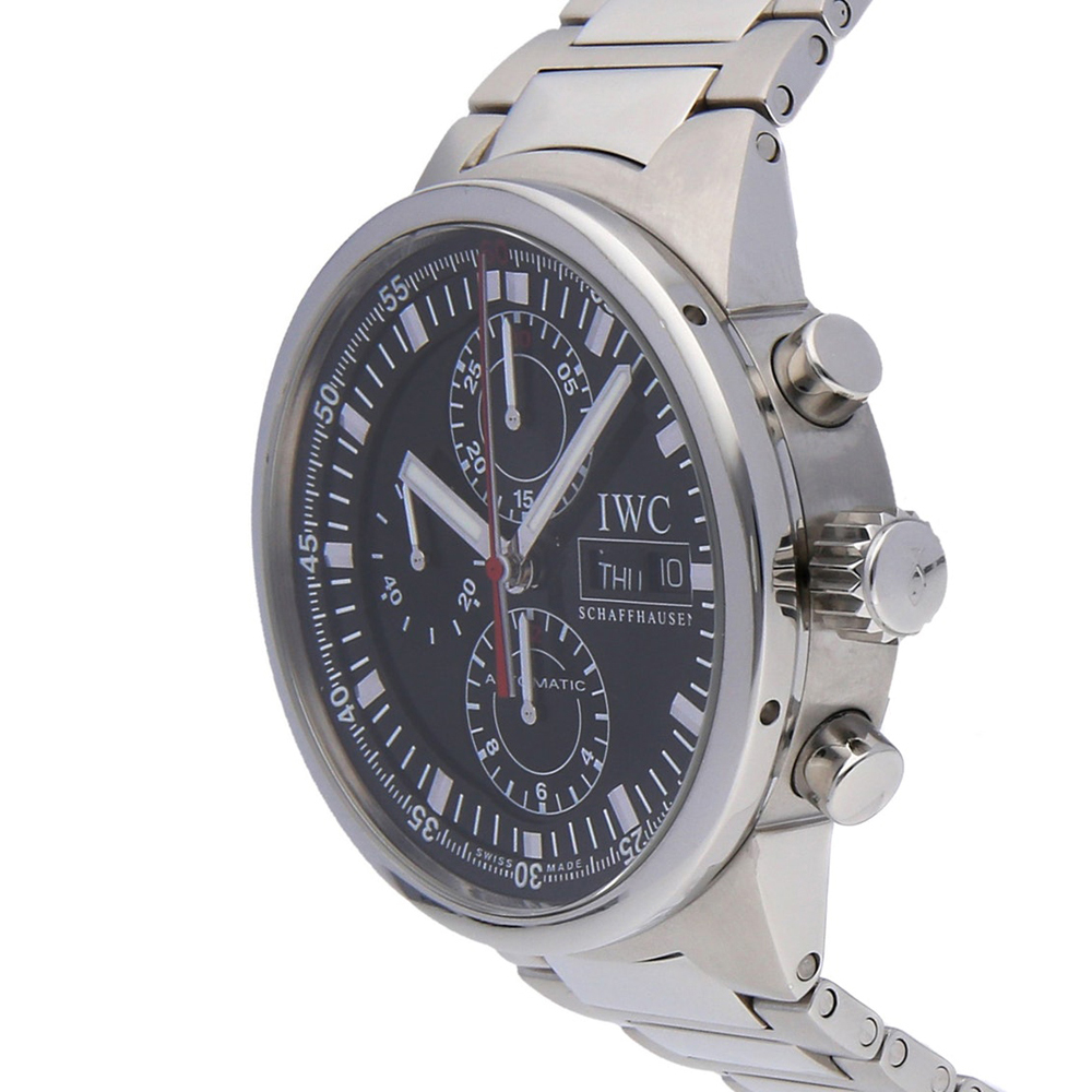 

IWC Black Stainless Steel GST Split Second Chronograph Rattrapante IW3715-18 Men's Wristwatch