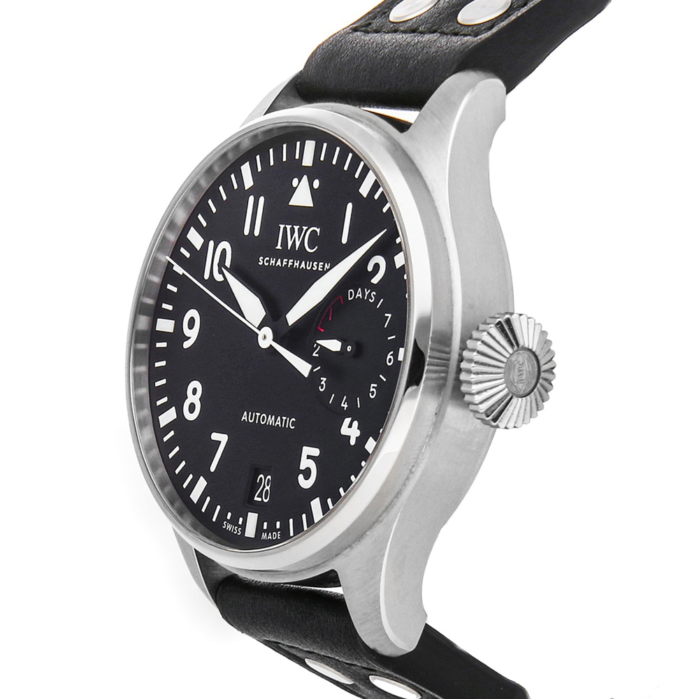 

IWC Black Stainless Steel and Leather Big Pilot's IW5010-01 Men's Wristwatch