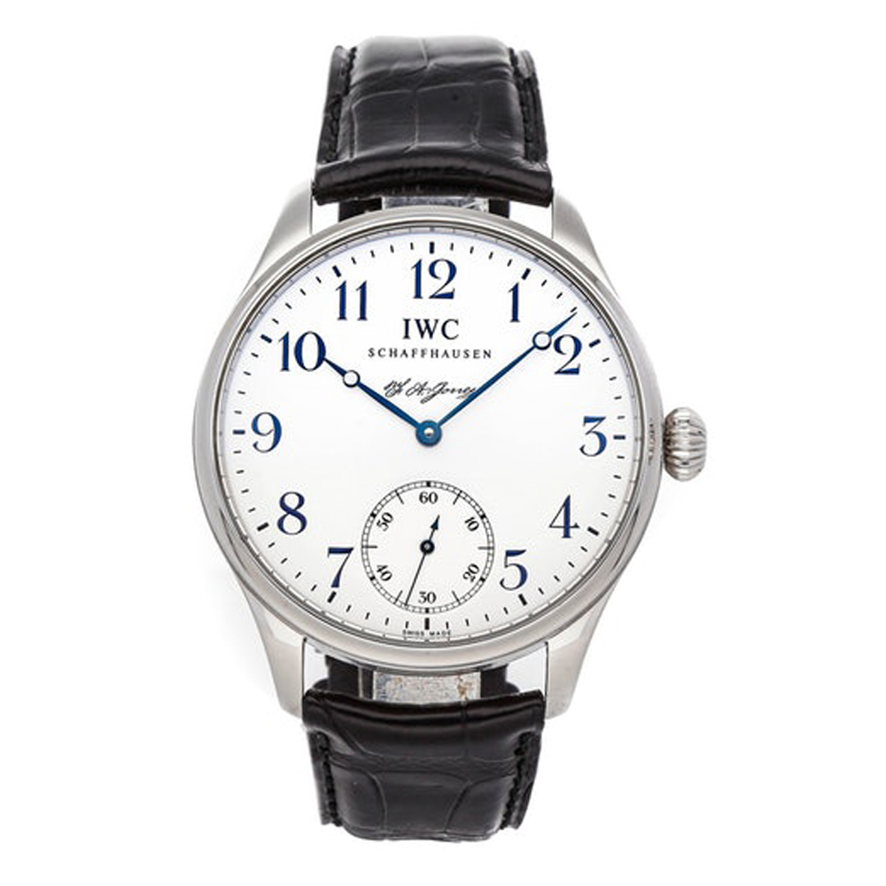 

IWC White Stainless Steel and Leather Portuguese F.A. Jones IW5442-03 Men's Wristwatch