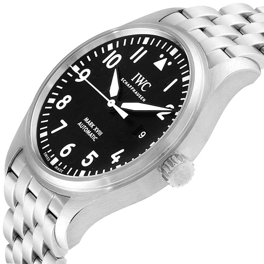 

IWC Black Stainless Steel Pilot Mark XVIII IW327011 Men's Wristwatch