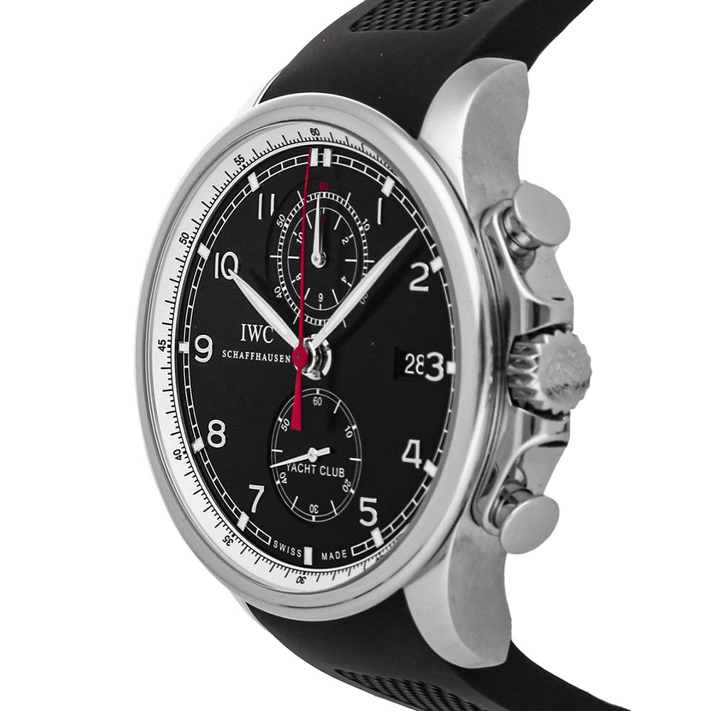

IWC Black Stainless Steel Portuguese Yacht Club Chronograph IW3902-04 Men's Wristwatch