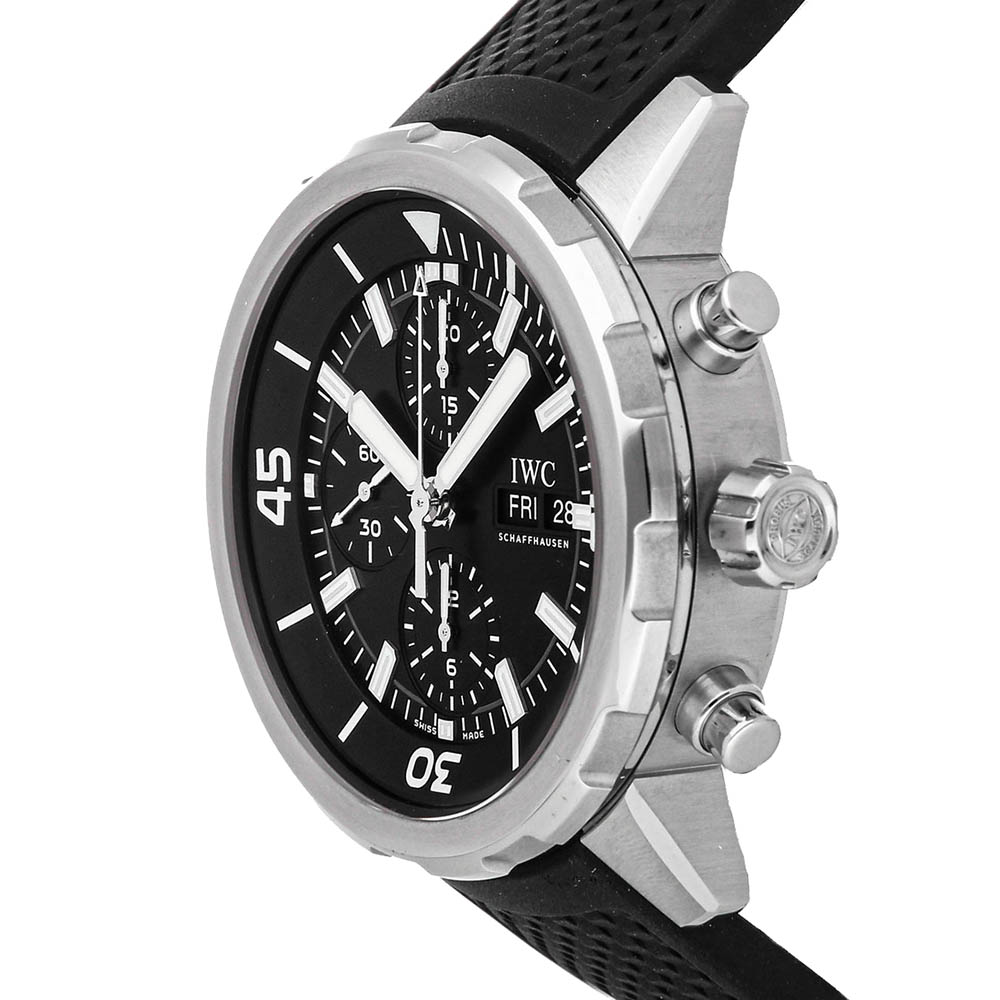 

IWC Black Stainless Steel Aquatimer Chronograph IW3768-03 Men's Wristwatch