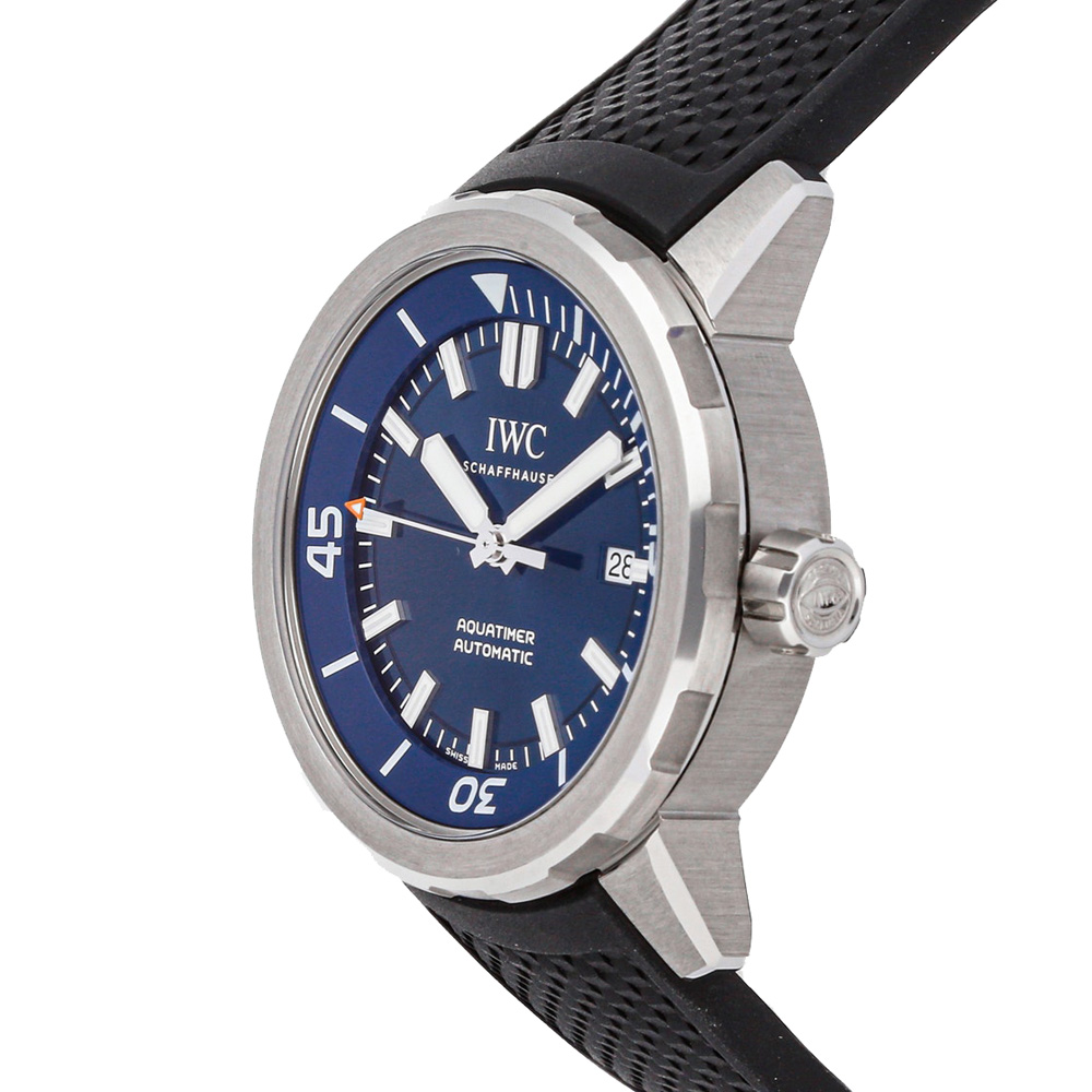 

IWC Blue Stainless Steel Aquatimer Expedition Jacques-Yves Cousteau Edition IW3290-05 Men's Wristwatch