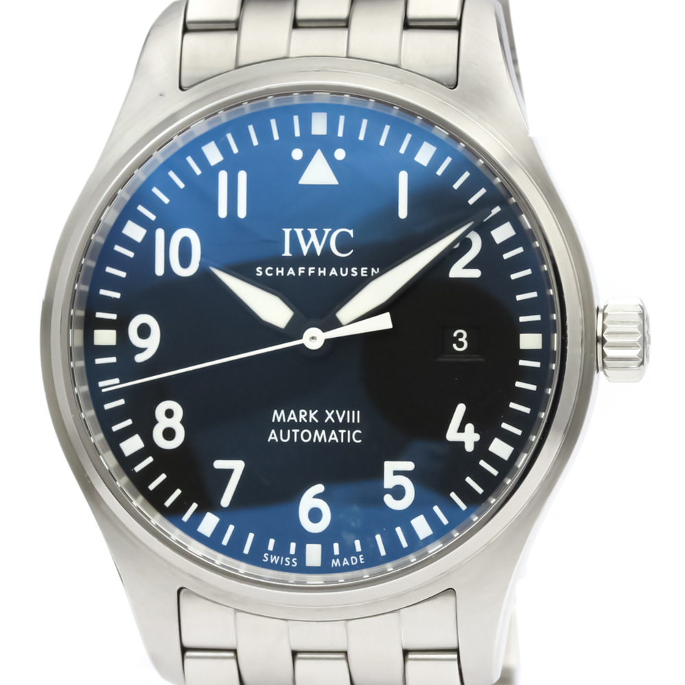 

IWc Black Stainless Steel Pilot Watch Mark Xviii Automatic IW327011 Men's Wristwatch