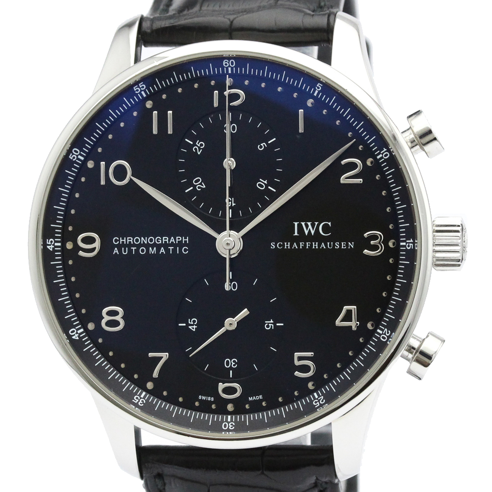 

IWC Black Stainless Steel Portugieser Chronograph Automatic IW371438 Men's Wristwatch