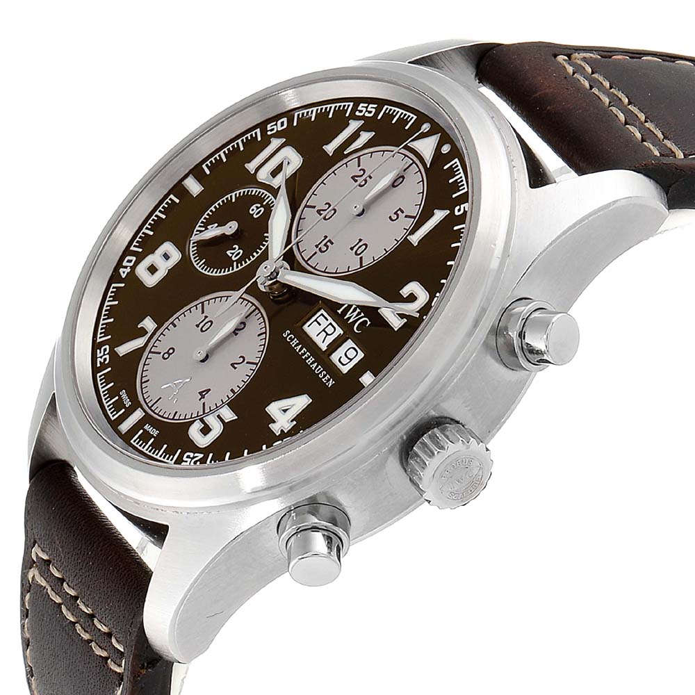 

IWC Black Stainless Steel Spitfire Pilot Saint Exupery Limited Edition IW371709 Men's Wristwatch