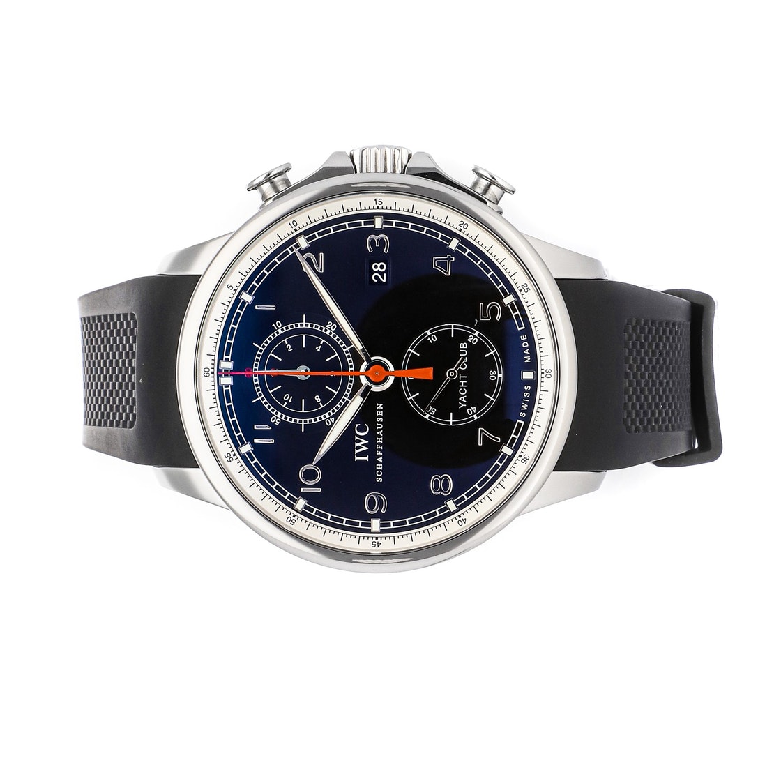 

IWC Black Stainless Steel Portuguese Yacht Club Chronograph IW3902-10 Men's Wristwatch