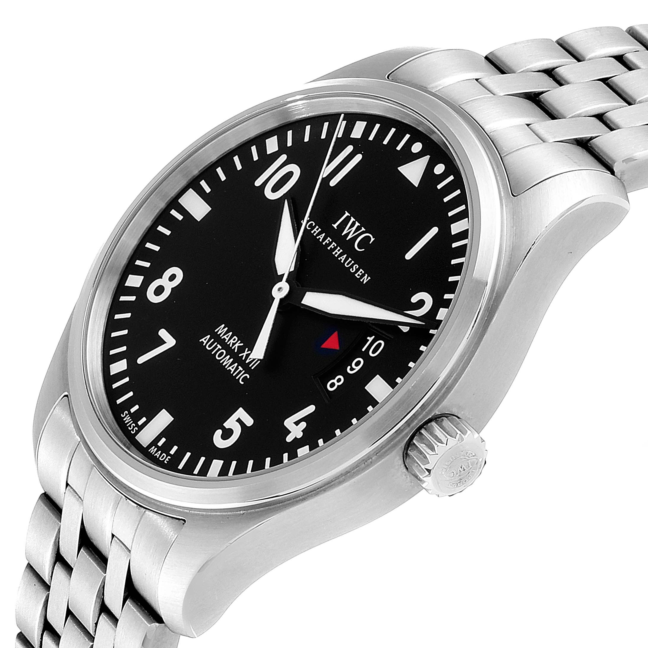 

IWC Black Stainless Steel Pilots Mark XVII Automatic IW326504 Men's Wristwatch