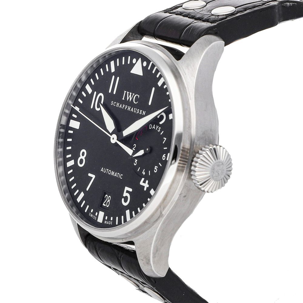 

IWC Black Stainless Steel Big Pilot's Watch
