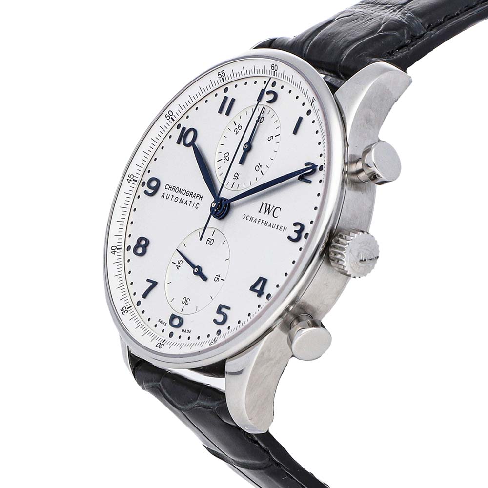 

IWC Silver Stainless Steel Portugieser Chronograph IW3714-17 Men's Wristwatch