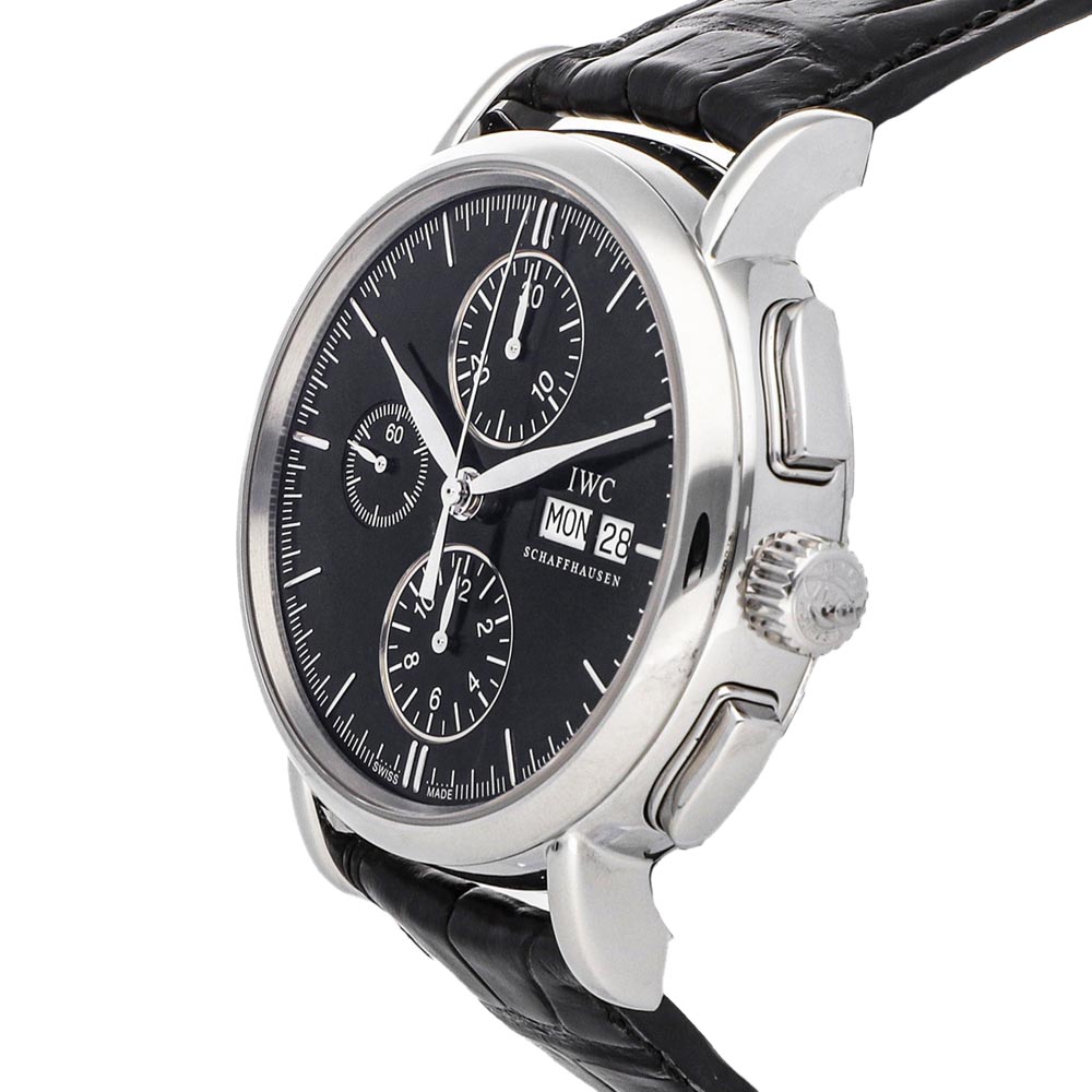 

IWC Black Stainless Steel Portofino IW3783-03 Men's Wristwatch