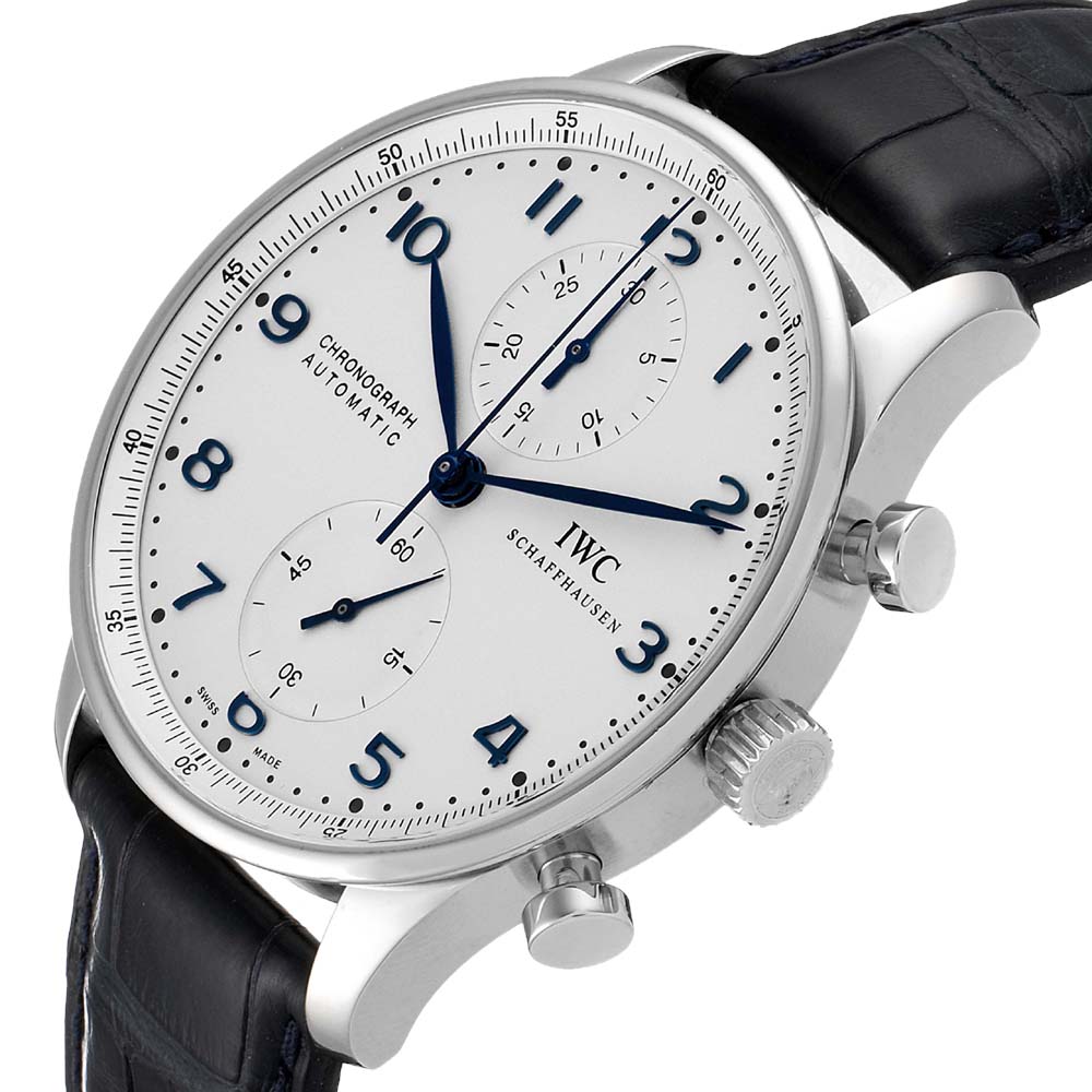 

IWC Silver Stainless Steel Portuguese Chrono IW371446 Men's Wristwatch